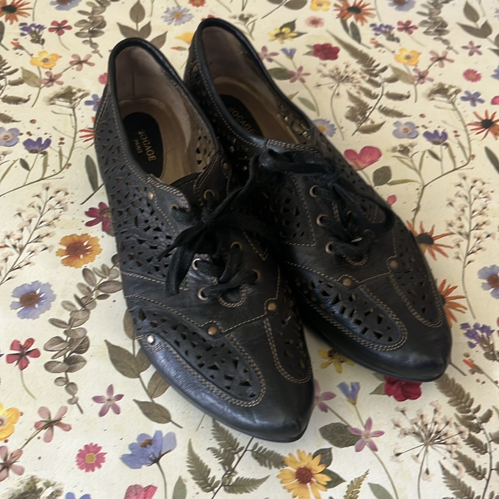 Bocage Paris leather pointed toe lace up rare shoes size 40 - Picture 3 of 13